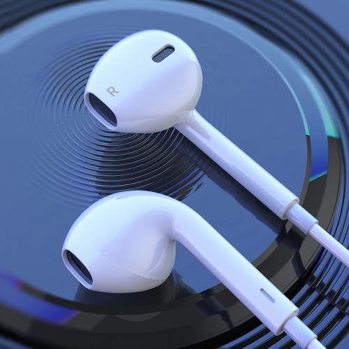 Наушники HOCO M101 Crystal joy проводные наушники с управлением на кабеле с микрофоном, белые