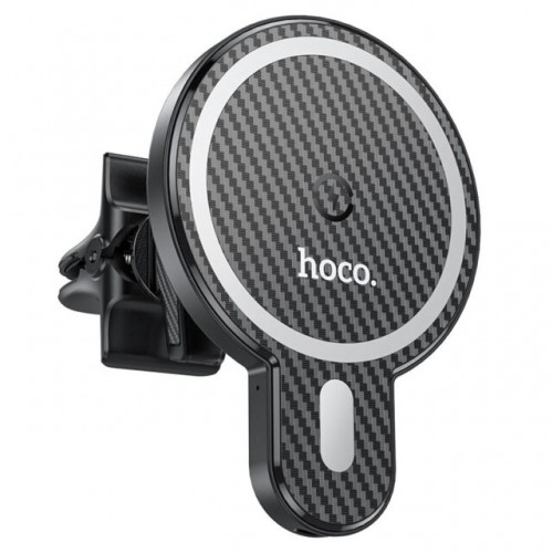 Автодержатель для телефона с БЗП HOCO CA85 Ultra-fast magnetic wireless charging car holder Black