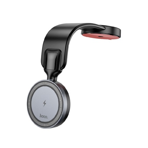 Автодержатель для телефона с БЗП HOCO HW29 Totem ring magnetic wireless fast charging car holder (центральная консоль) Black Metal Gray