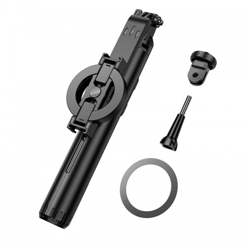 Селфи-монопод HOCO K25 Sherkhan магнитный держатель для прямых трансляций из алюминиевого сплава, чёрный