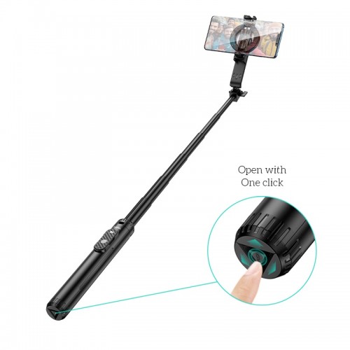 Селфи-монопод HOCO K25 Sherkhan магнитный держатель для прямых трансляций из алюминиевого сплава, чёрный