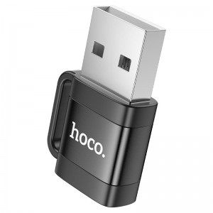 Адаптер HOCO UA31D USB папа — Type-C мама, USB 2.0, чёрный