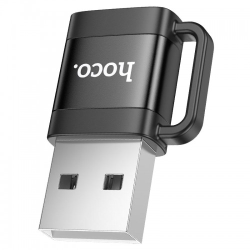 Адаптер HOCO UA31D USB папа — Type-C мама, USB 2.0, чёрный