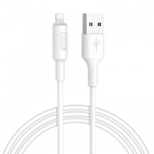 Кабель HOCO X25 USB to iP 2A, 1 м, ПВХ, ПВХ коннекторы, белый