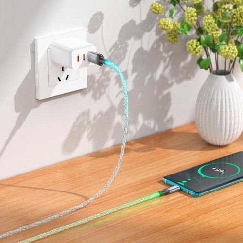 Кабель HOCO U112 Shine для зарядки и передачи данных Type-C, серый