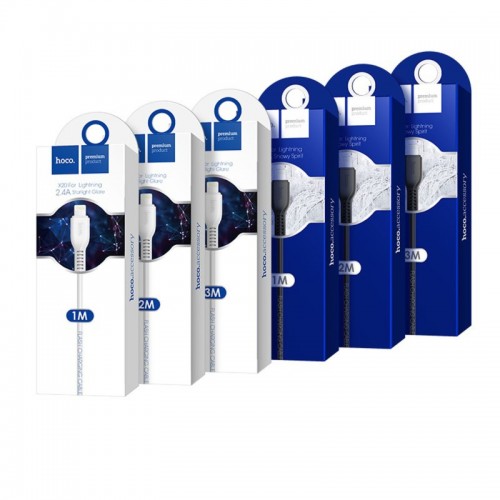 Кабель HOCO X20 USB на iP 2A, 2 м, PVC, разъёмы TPE, чёрный