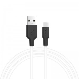 Кабель HOCO X21 USB to Type-C 2A, 1m, silicone, TPE connectors, Black+White