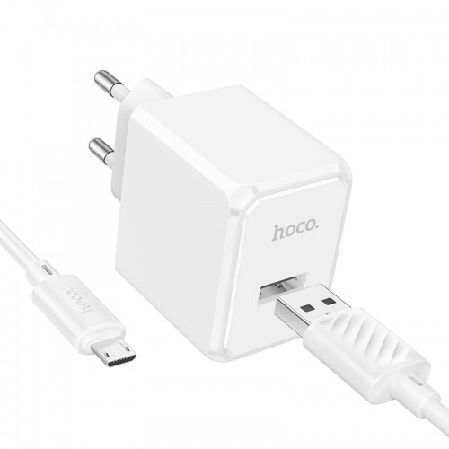 Сетевое зарядное устройство с кабелем HOCO CS11A Ocean, комплект зарядного устройства с одним портом (Micro), белый