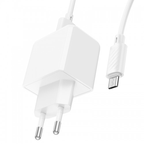 Сетевое зарядное устройство с кабелем HOCO CS11A Ocean, комплект зарядного устройства с одним портом (Micro), белый