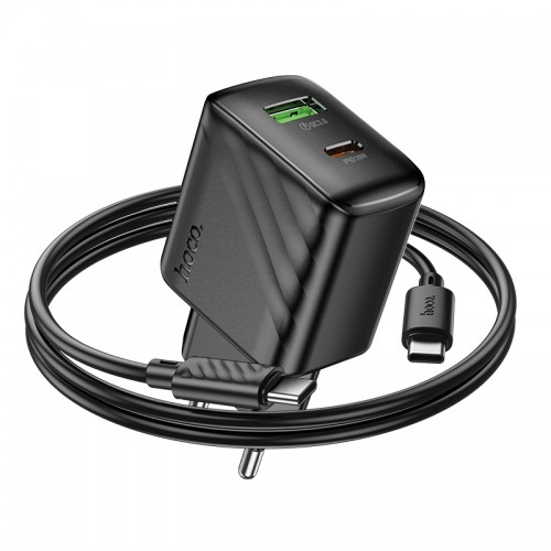 Сетевое зарядное устройство с кабелем HOCO CS25A Rico PD20W+QC3.0 charger set (C to C) Black