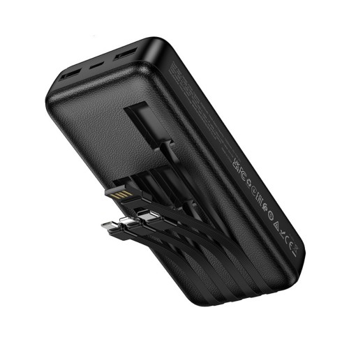 Внешний аккумулятор HOCO J163A Wonderful power bank с 4 кабелями (20000mAh) Черный