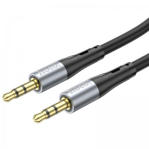 Аудиокабель HOCO UPA22 3.5 мм штекер – 3.5 мм штекер, силиконовый, 1 м, чёрный