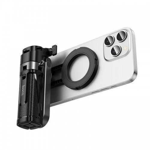 Селфи-монопод HOCO K27 Pro Magic mini стойка для прямых трансляций (выдвижной зажим + версия с магнитной фокусировкой) Чёрный