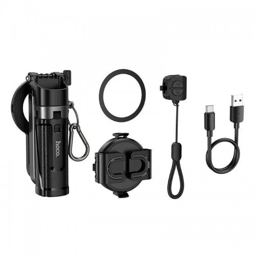 Селфи-монопод HOCO K27 Pro Magic mini стойка для прямых трансляций (выдвижной зажим + версия с магнитной фокусировкой) Чёрный