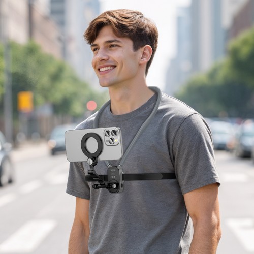 Кріплення для телефона на шию HOCO K31 Campo magnetic neck-hanging holder Black Gray