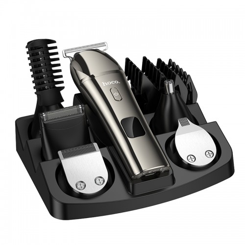 Машинка для стрижки HOCO HP26 600 mAh. IPX6. Multi-function electric clipper grooming set Metal Gray