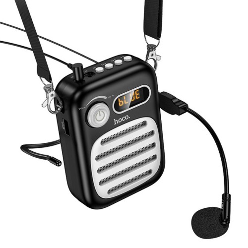 Портативна колонка з гарнітурою HOCO L23 Lemony speaker with wired microphone 5W Black