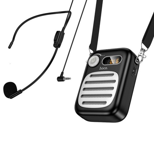 Портативна колонка з гарнітурою HOCO L23 Lemony speaker with wired microphone 5W Black