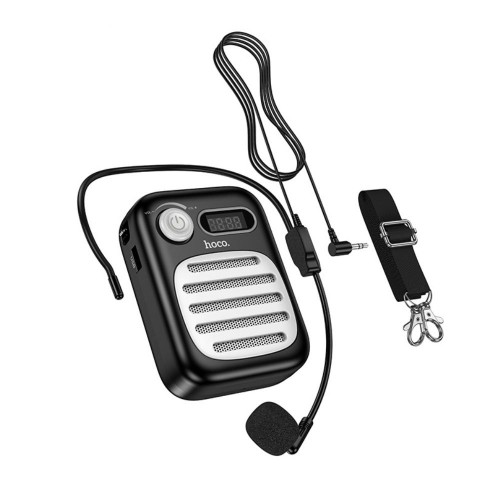 Портативна колонка з гарнітурою HOCO L23 Lemony speaker with wired microphone 5W Black