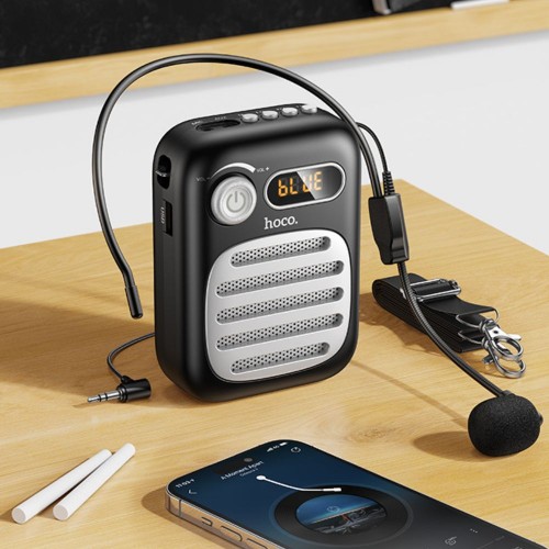 Портативна колонка з гарнітурою HOCO L23 Lemony speaker with wired microphone 5W Black