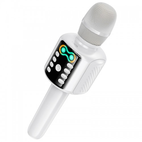 Портативна колонка-мікрофон HOCO L24 Shine karaoke microphone 5W White