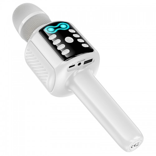 Портативна колонка-мікрофон HOCO L24 Shine karaoke microphone 5W White