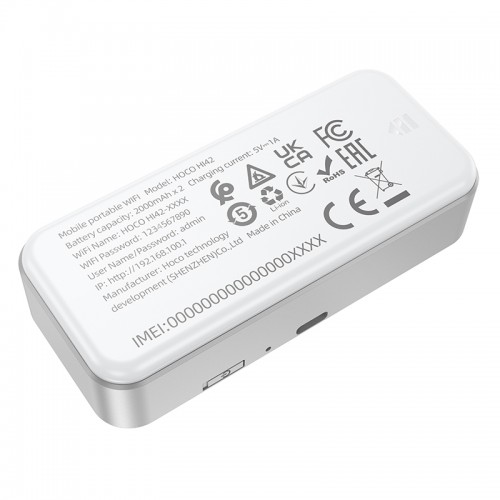 Мобільний роутер HOCO HI42 Mobile portable WiFi(Europe Asia and Africa) White