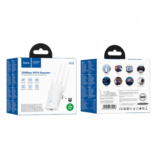 Ретранслятор Wi-Fi HOCO HI35 WiFi4 repeater White