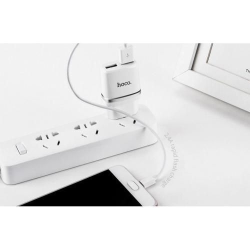 Сетевое зарядное устройство HOCO C12 Smart dual USB charger 12W White