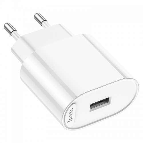 Сетевое зарядное устройство HOCO C109A (10,5W) Fighter, однопортовое, белое