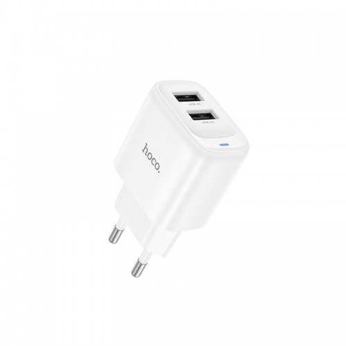 Сетевое зарядное устройство HOCO C141A Smart dual-port charger White