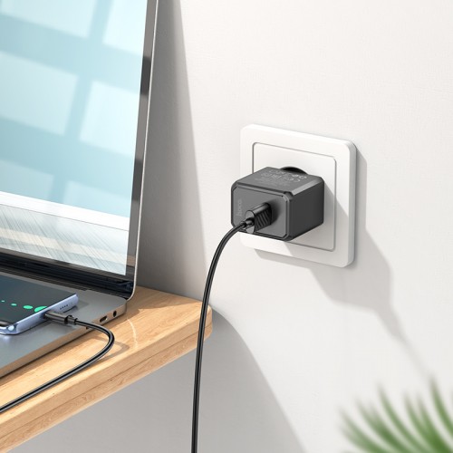 Сетевое зарядное устройство с кабелем HOCO CS11A Ocean, комплект с однопортовым зарядным устройством (Type-C), чёрный