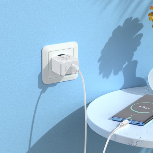 Сетевое зарядное устройство с кабелем HOCO CS11A Ocean, набор зарядного устройства с одним портом (Type-C), белый