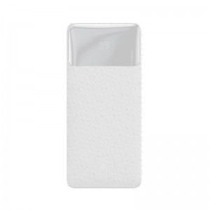 Зовнішній акумулятор Baseus Bipow Digital Display Power Bank 30000mAh 15W White Overseas Edition （With Simple Series Charging Cable USB to Micro 25cm