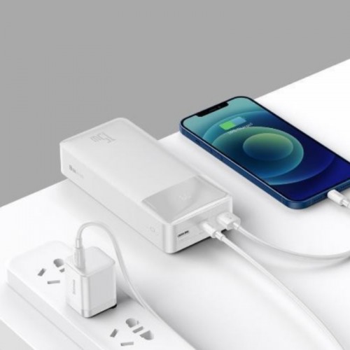 Зовнішній акумулятор Baseus Bipow Digital Display Power Bank 30000mAh 15W White Overseas Edition （With Simple Series Charging Cable USB to Micro 25cm