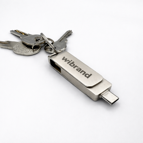 Портативний SSD Wibrand Wolf 1TB USB 3.2 Gen.2 Type-C/Type-A Read/Write 1000MB/s Silver