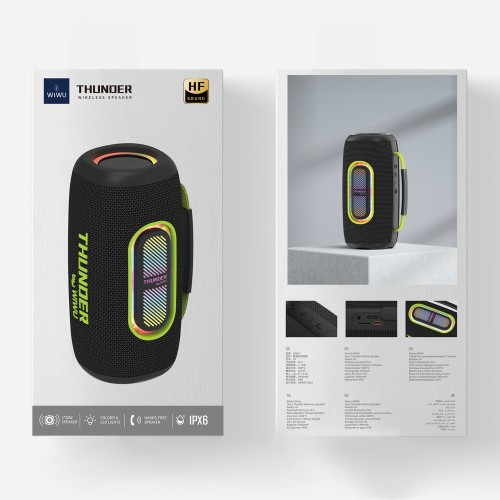 Портативна колонка WIWU 40W Thunder Wireless Speaker H7 Black