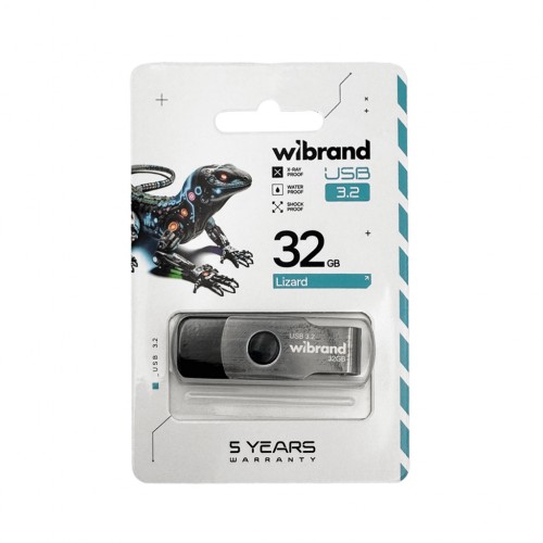 Флеш-накопичувач Wibrand USB 3.2 Gen1 Lizard 32GB Black