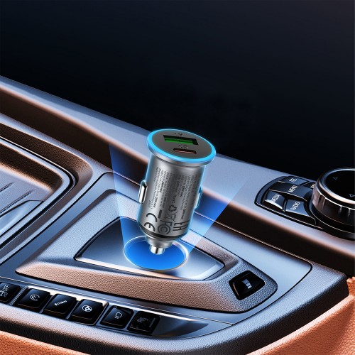 Автомобільний зарядний пристрій ACEFAST B15 65W (USB-A+USB-C) dual port metal car charger