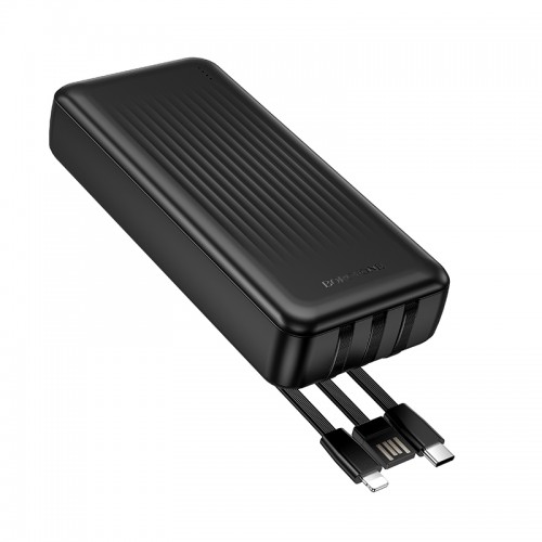 Внешний аккумулятор BOROFONE BJ79A Clever power bank с 3 кабелями (20000mAh) Черный