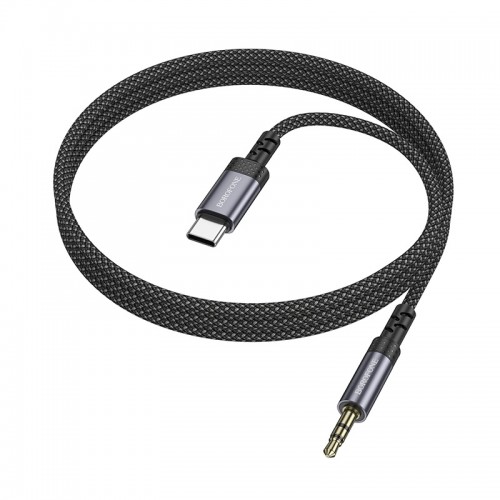 Аудіокабель BOROFONE BL24 Type-C to 3.5mm male, nylon braid, 1m, Metal Grey