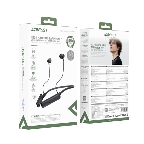 Бездротові спортивні навушники ACEFAST N8 neck hanging wireless earphones Black