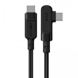 Кабель ACEFAST C5-03 USB-C to USB-C 100W right angled aluminum alloy 2m Black