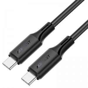 Кабель ACEFAST C17-03 USB-C на USB-C силиконовый зарядный и дата-кабель черный