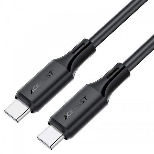 Кабель ACEFAST C17-03 USB-C на USB-C силиконовый зарядный и дата-кабель черный