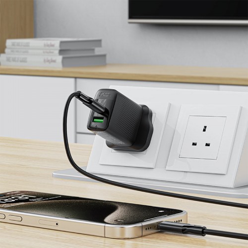 Кабель ACEFAST C17-03 USB-C на USB-C силиконовый зарядный и дата-кабель черный