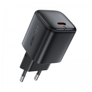 Мережевий зарядний пристрій ACEFAST A136 PD40W mini GaN USB-C fast charger Black