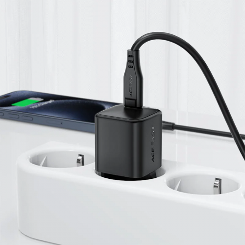 Мережевий зарядний пристрій ACEFAST A117 PD20W mini GaN fast charger set(P16),black Black