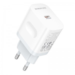 Мережевий зарядний пристрій BOROFONE BA99A Breeze single port PD20W charger White