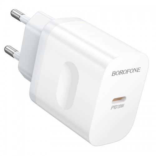 Мережевий зарядний пристрій BOROFONE BA99A Breeze single port PD20W charger White